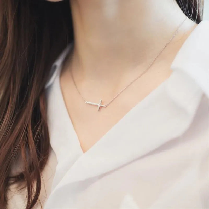 PureGrace Silver Cross Necklace
