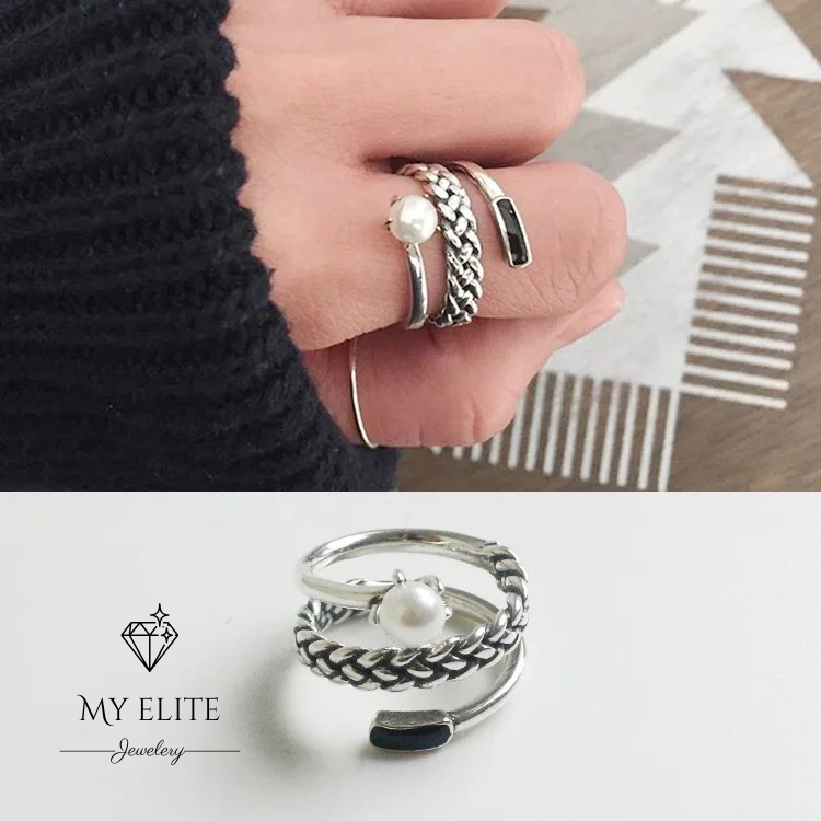 Midnight Pearl 925 Ring