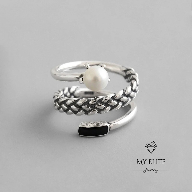 Midnight Pearl 925 Ring